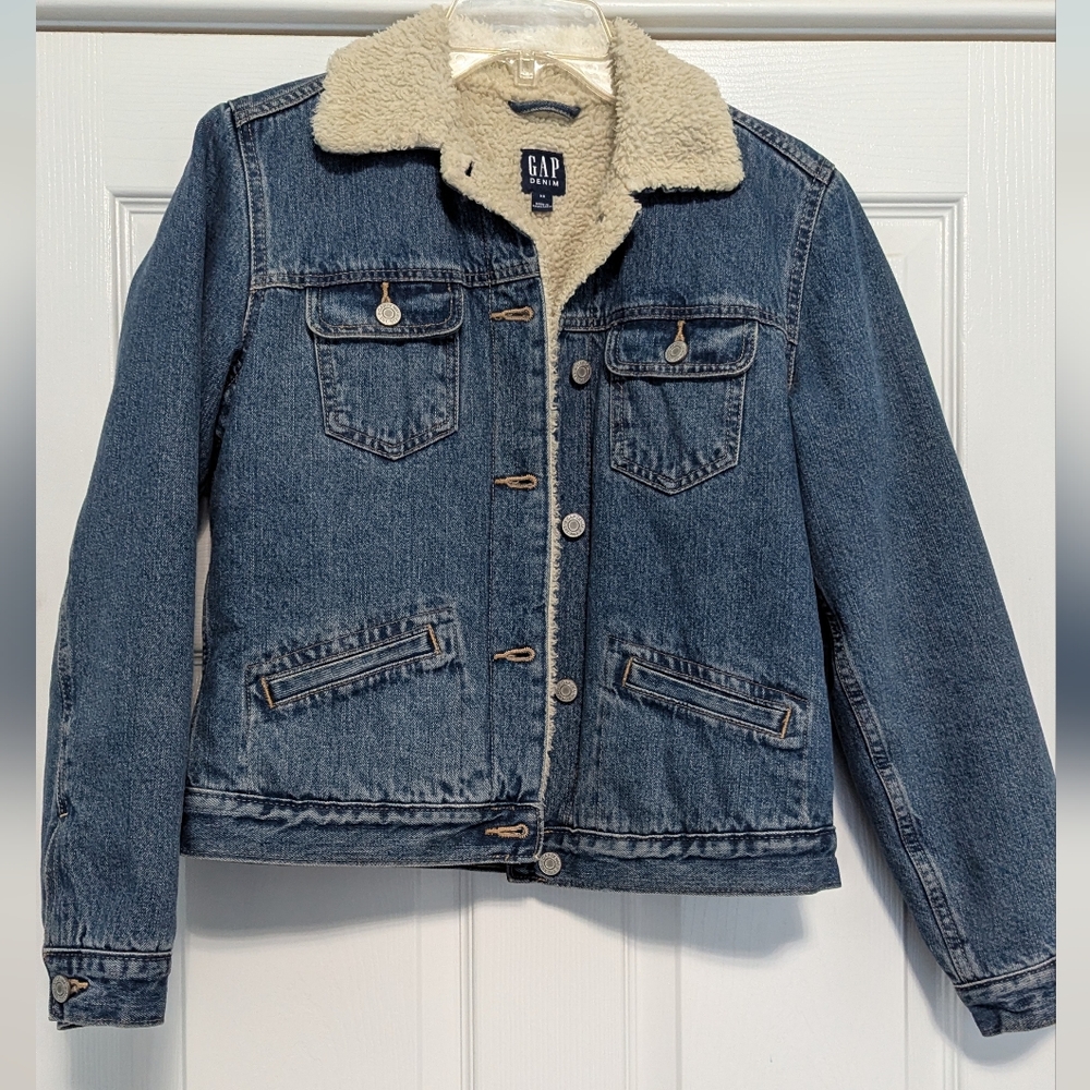 GAP Denim Jacket with Cream Sherpa Lining